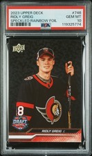 Upper Deck Rookie Draft Speckled Rainbow Ridly Greig PSA 10