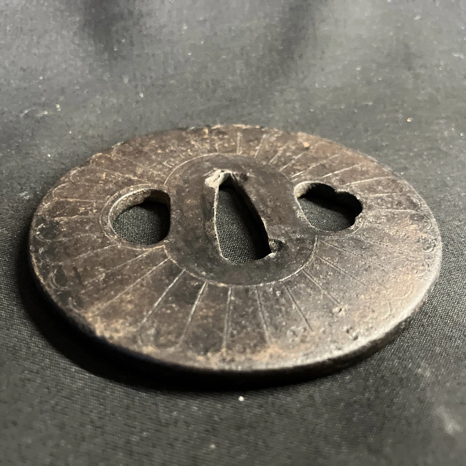 Японский самурай меч цуба винтажный антиквариат - Изображение 3 из 4