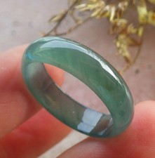 Video Certified Green Natural A JADE Jadeite Circle RING USA. 9.25    713636 AS