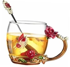 Tea Cup Gifts for Mom Women Mothers Day Glass Coffee Enamels Mug Birthday