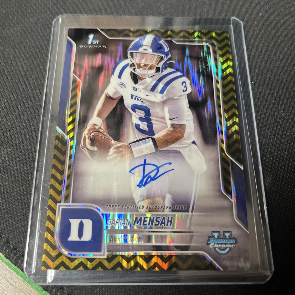 2025 Bowman U Chrome Darian Mensah Black And Gold Auto /25 Duke QB - Image 2 of 4