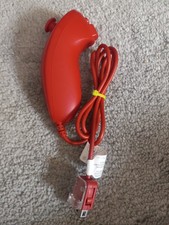 Genuine Nintendo RED Nunchuck RVL-004 Compatible for Nintendo Wii Wii U