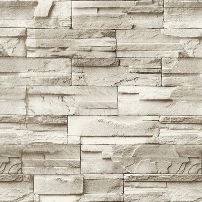 Self Adhesive Brick Wallpaper, Stone Contact Paper, Peel Stick Wall Tile, Beige