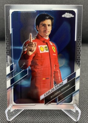 Carlos Sainz Portrait 2021 Topps Chrome Formula 1 #12 Ferrari