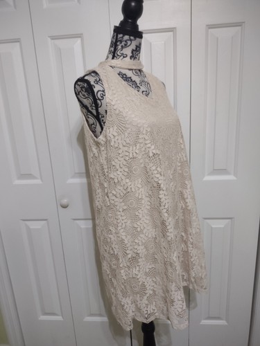 Perceptions New York Dress Lace Sleeveless Style Back keyhole Cream 12P - Bild 8 von 13