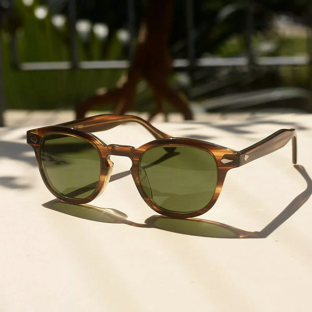 Retro Green Glass Sunglasses high Quality Men Bamboo acetate