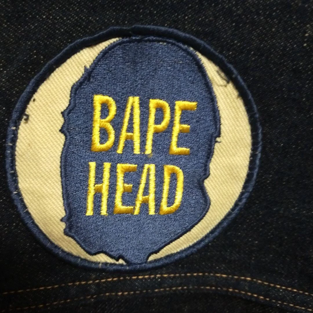 A Bathing Ape Bape Ape Champion Logo Embroidery Denim Jacket Size