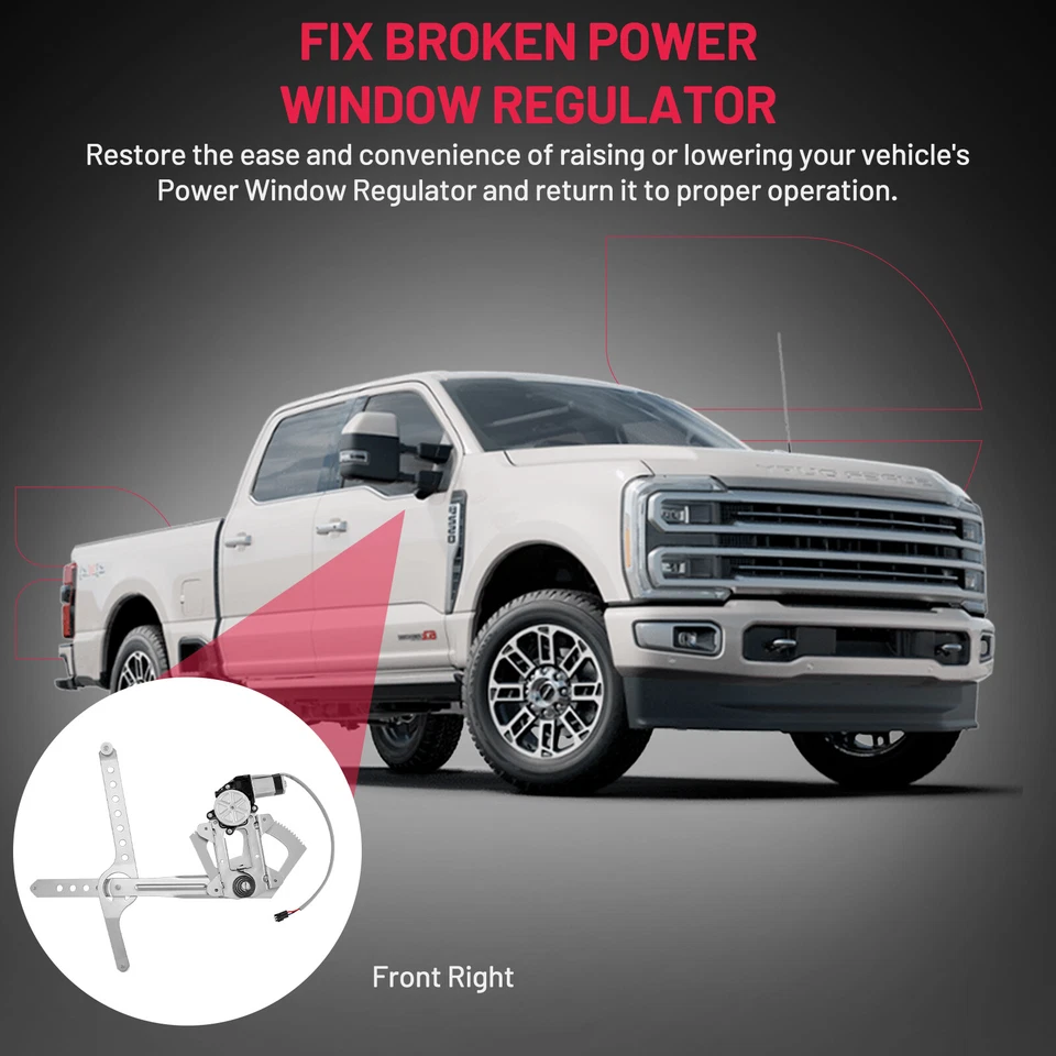 Power Window Regulator w/ Motor Front Passenger Side Right For Chevy GMC Truck - Image 4 of 4