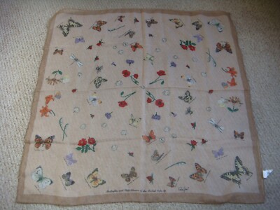 Vintage Cornelia James Schmetterlinge & wilde Blumen der britischen Inseln Schal