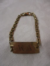 Vintage Peerless Goldshell Sorority ID Bracelet Kappa Delta
