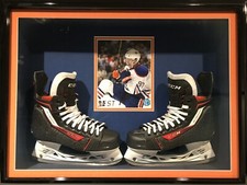 Connor McDavid Signed Game Used Skates CCM JetSpeed Framed Hockey NHL COA Oilers