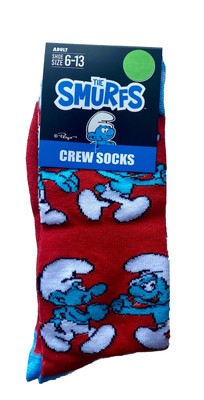 New Smurfs Socks Men s 6-13 Novelty Socks. NWT Unisex Crew Socks