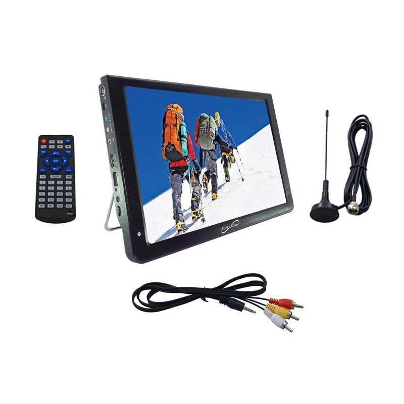 SuperSonic SC-2812 12" Portable LCD TV AC/DC Compatible W RV/Boat Rechargeable - Image 2 of 4