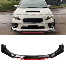 Front Bumper Lip Spoiler Splitter Glossy Black Red For Subaru Impreza Wrx Sti