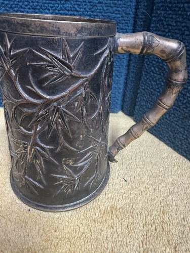 Antique Mug Large Bamboo China Trade Asian Chinese J G & Sons Help Identify - Picture 2 of 14