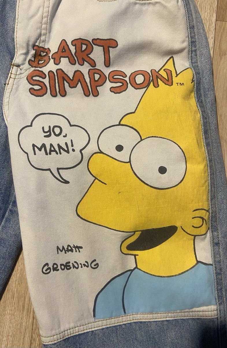 Ultra Rare Vintage 1990 Stickshift The Simpsons Bart Jeans Sz