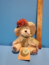 BO1 Boyds Bears Mimmie Plush 6" Jointed Teddy Flower Hat Vtg Retired