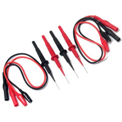 2pcs AideTek hard stainless steel needle test leads 600V 1A 4mm P1040 for Meter