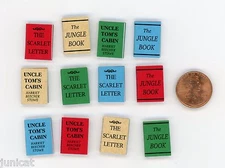 Miniature Dollhouse 12 Books / w/ NO Printing / 773