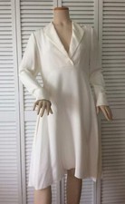NEW CELINE 100 Silk Ivory V-Neck Dress Size 42 FR/US 10 - MSRP 3,000.00