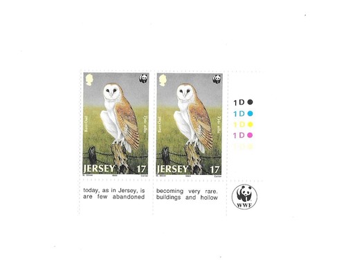 1989 Jersey Sg 492/495 Rare Fauna (1st series) Pairs Bottom Right Corner MNH - Picture 3 of 5
