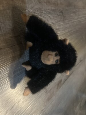 Unbranded Plush Baby Chimpanzee Stuffed Animal Black Monkey Sits Up 6 Inches