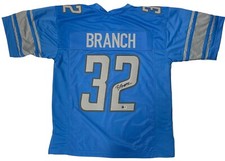BRIAN BRANCH Signed DETROIT LIONS Blue Jersey BAS WITNESS COA XL