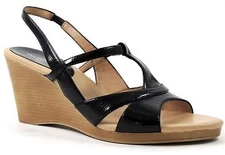 Easy Spirit Women's Summerglow Slingback Wedge Sandals Black Size 9.5 Narrow