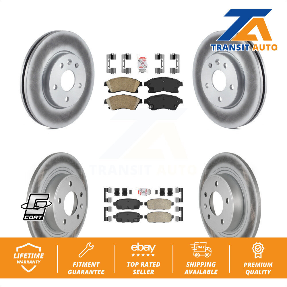 Front Rear Integrally Molded Pad Coated Disc Brake Rotor Kit For