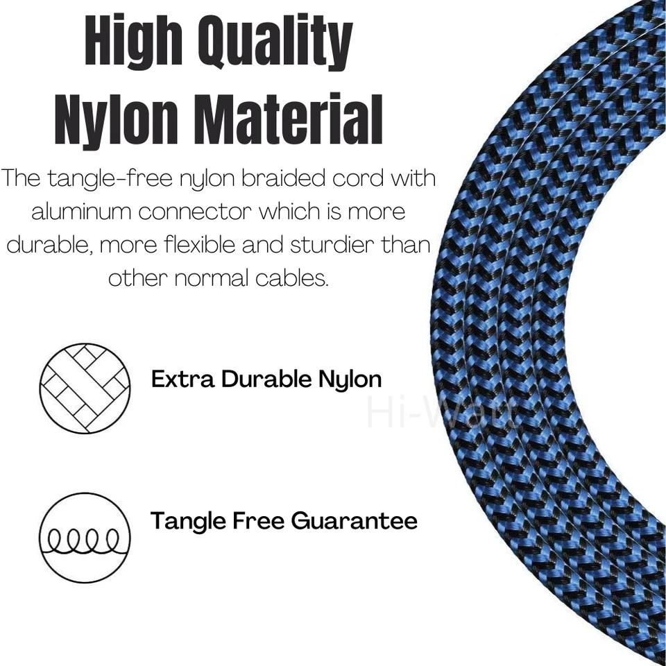 Paquete de 3 cables micro USB trenzados de 3 pies + 6 pies + 10 pies cable de datos de carga rápida para Android LG Foto 4 de 4