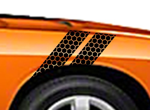HONEYCOMB 4" Fender Hash Bar vinyl Racing Stripes Decal (Fits CHALLENGER) - Picture 4 of 23