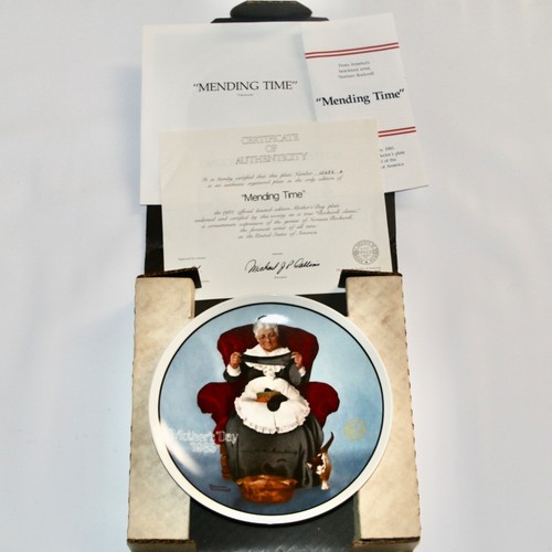 MINT! Norman Rockwell "Mother's Day 1985" Collector Art China, Plate w/Box + COA - Picture 3 of 4