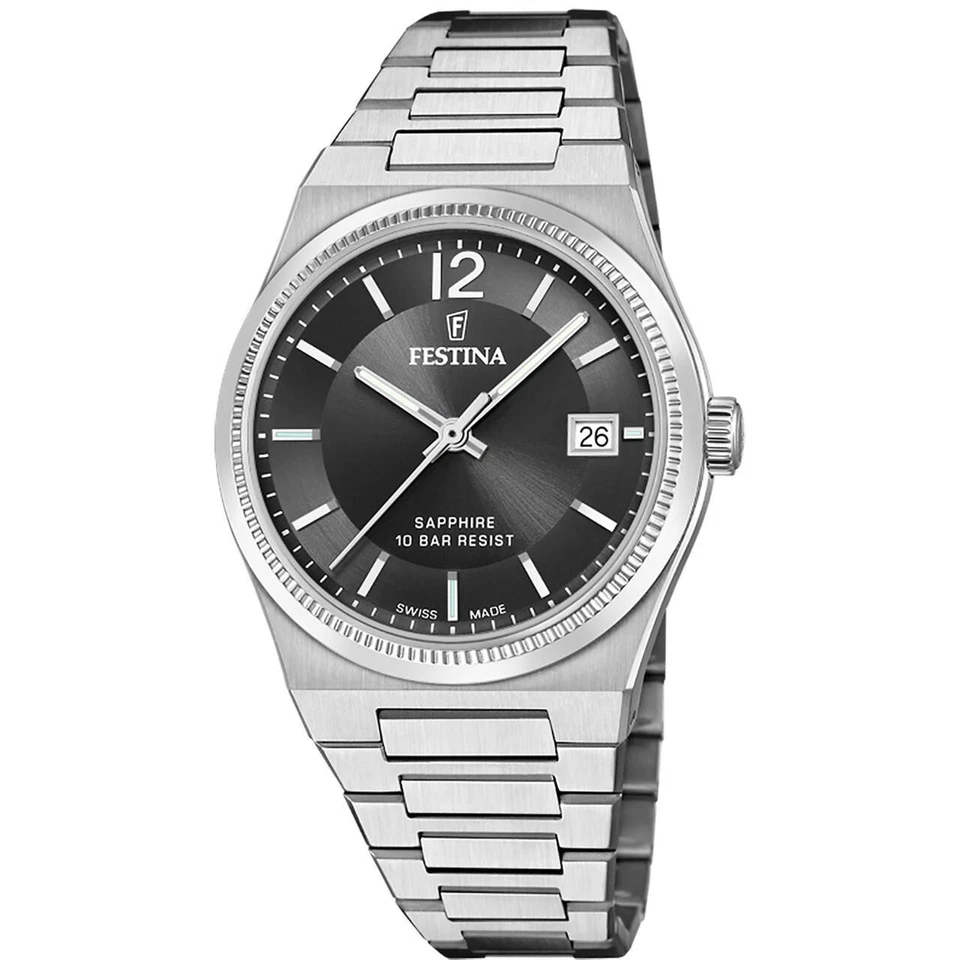 Reloj para mujer FESTINA Swiss Made cuarzo 35 mm esfera negra SS F20035-6