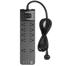 Power Strip - Addtam Surge Protector with 10 Outlets and 4 USB Ports, 6 Feet ...