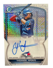 Yhoangel Aponte - 2023 Bowman Chrome Prospect On Card Auto MOJO REFRACTOR AUTO