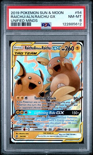 Raichu & Alolan Raichu-GX graded PSA 8 for sale on eBay