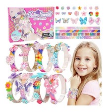 Zestaw do robienia bransoletek przyjaźni motyle i kwiaty dla dziewczynek Zrób to sam Biżuteria