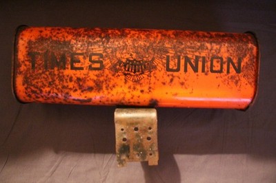 Vintage Times Union New York Metal Newspaper Box Delivery Box | eBay