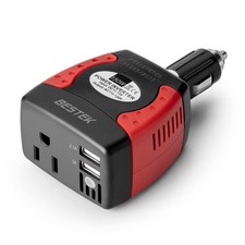 BESTEK 150W Power Inverter 12V to 110V Voltage Converter Car MRI1511U, Red