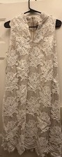Vince Camuto Women's Lace High Neck Bodycon Dress with Scallop Hem 16