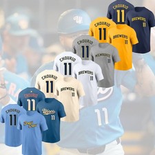 HOT ITEM Jackson Chourio 11 Milwaukee Brewers 2026 Name Number Fan Gifts