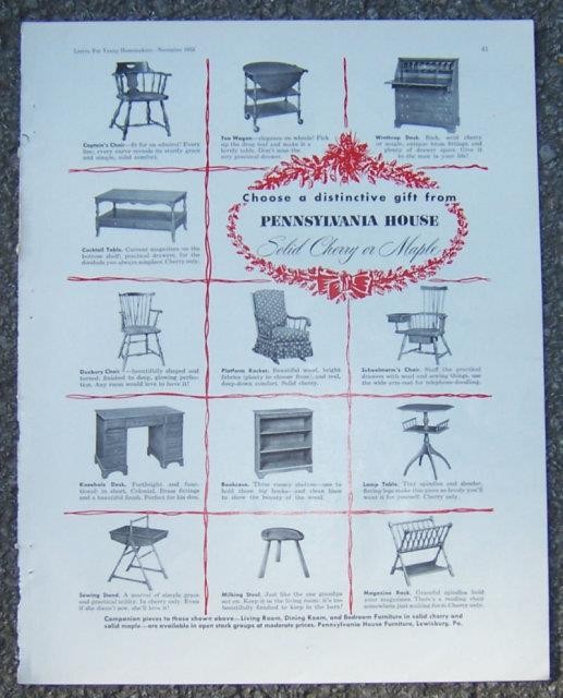 Pennsylvania House Furniture Cherry or Maple Gifts 1953 Magazine Advertisement