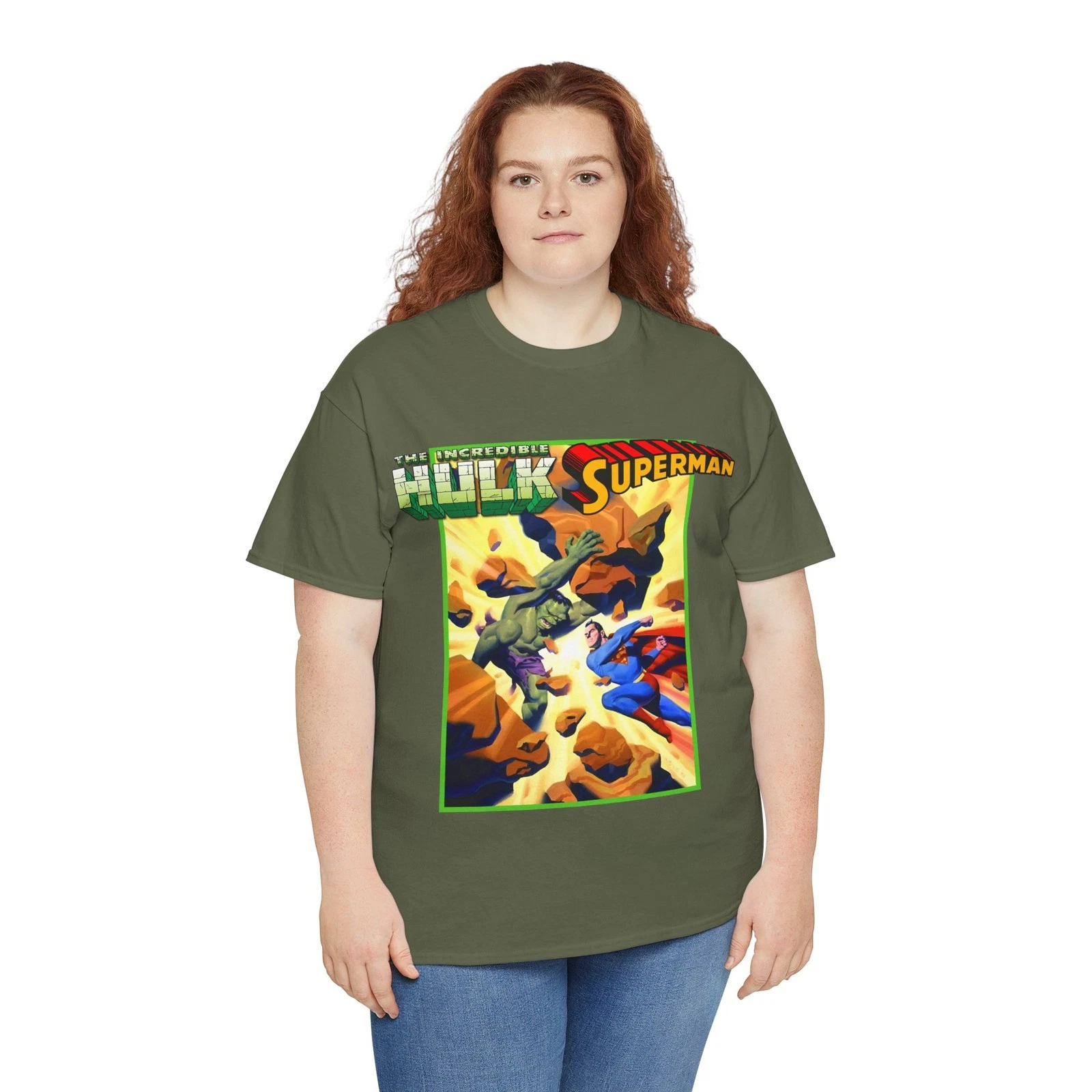 Hulk Vs Superman T-Shirt - Steve Rude Art - DC Comics & Marvel 90s Crossover
