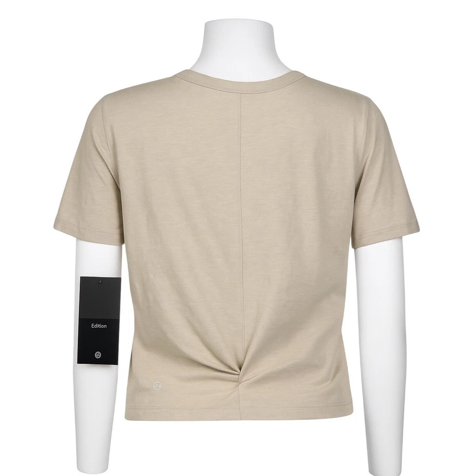 Camiseta Lululemon Crescent Spark Edición Especial Talla 2 Beige Metálico Top Nueva Con Etiquetas Foto 2 de 4