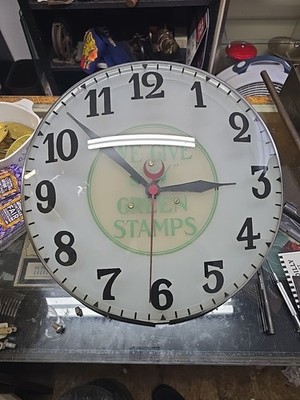 Rare Vintage We Give Green Stamps Advertising Clock For Repair