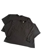 Hanes T Shirt 2 Pack Mens 3XL Authentic NEW Black Long Sleeve Crew Neck Pocketed