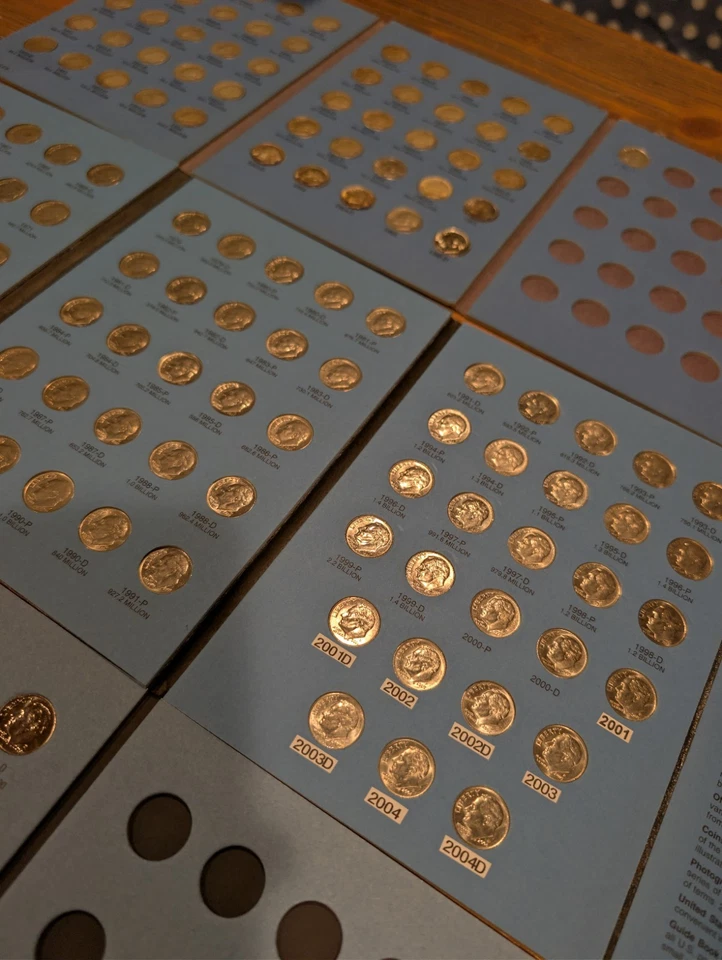 COMPLETE 1946-2025 PD Roosevelt Dime Series In Whitman Folders- 48 Silver Coins! - Image 4 of 4