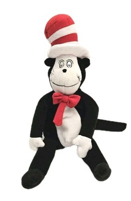 Dr Seuss Cat in the Hat Plush Stuffed Bean Bag Toy 10'', VINTAGE 1998