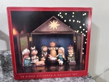 North Pole Trading Co. 12 Piece Childrens Nativity Set JCPenney Home 10” Ceramic