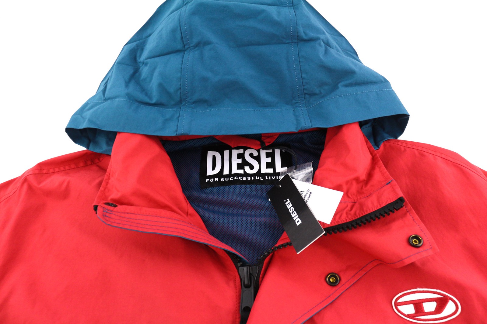 DIESEL J-Rodney-A Mens Jacket L Loose  Hidden Hood Full Zip Mesh RRP€325 image 5